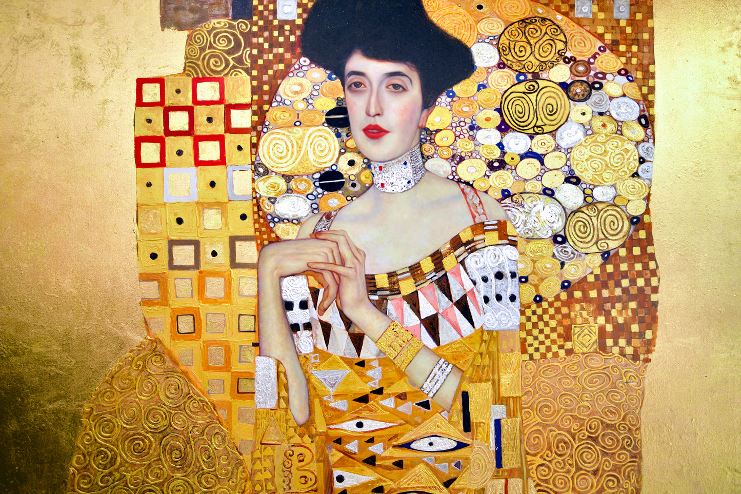 Portrait of Adele Bloch-Bauer – A Reimagined Gustav Klimt Masterpiece by Master Apollon | 200 x 200 cm