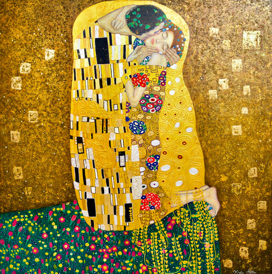 The Kiss – ผลงานชิ้นเอกของ Gustav Klimt ที่สร้างสรรค์ใหม่โดยปรมาจารย์ Apollon | 200 x 200 ซม. 