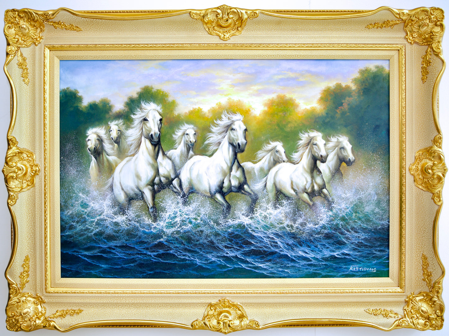 White Horses and Rivers  | 90 x 60 cm