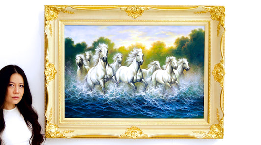 White Horses and Rivers  | 90 x 60 cm