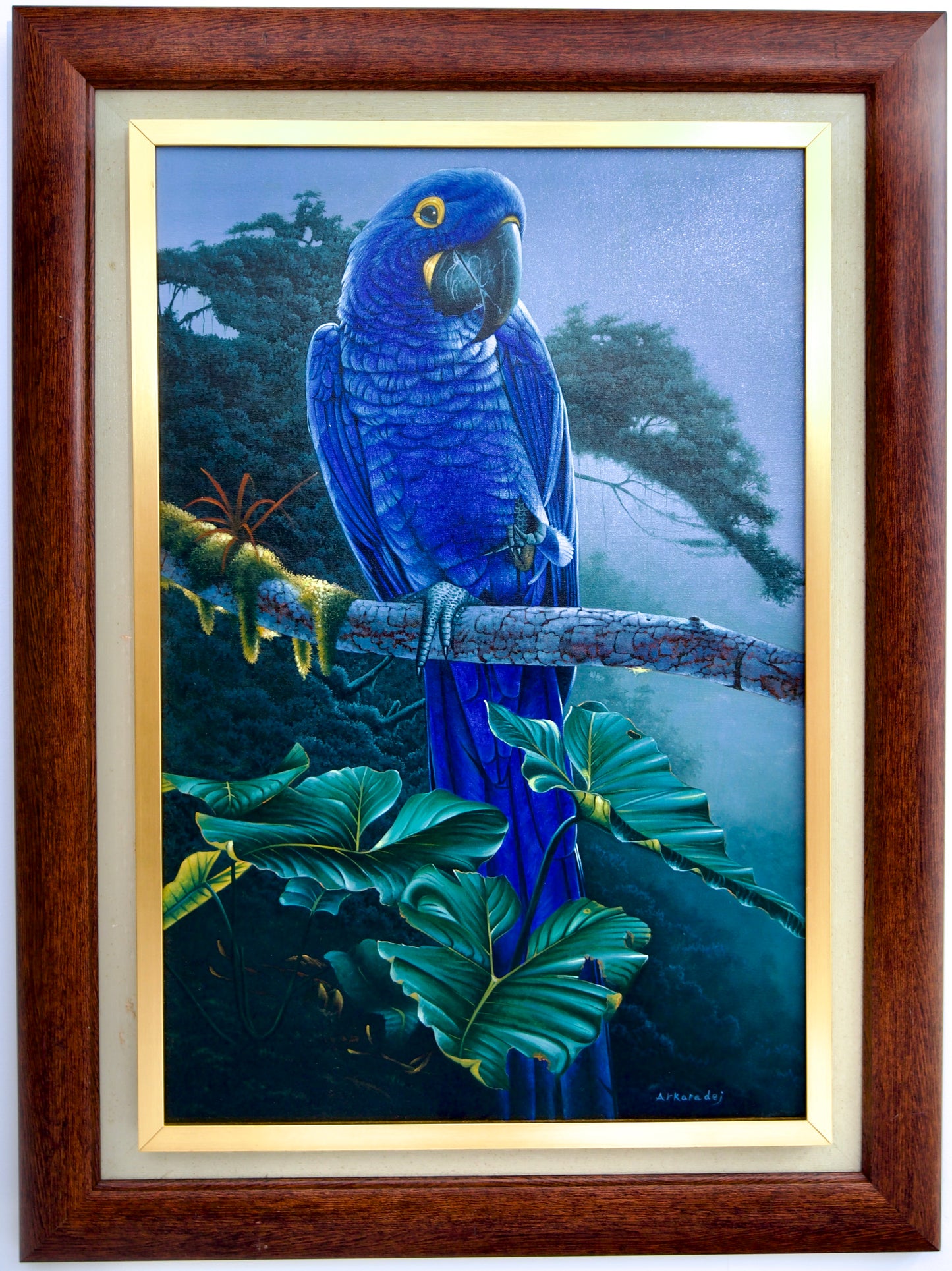 Blue Parrot in the Jungle | 60 x 90 cm