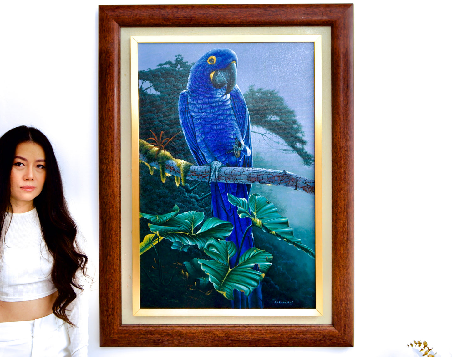 Blue Parrot in the Jungle | 60 x 90 cm