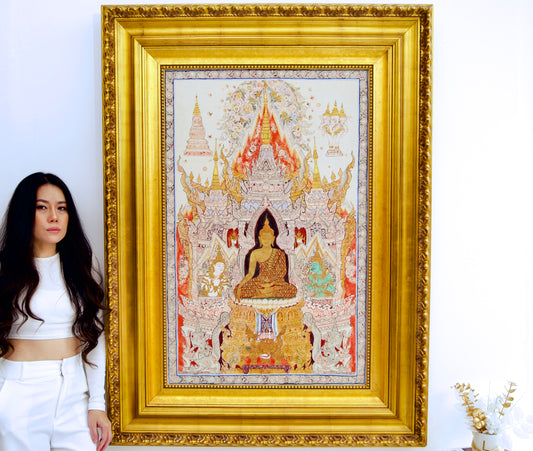 พระพุทธรูปสีขาว | 70 x 105 ซม. 