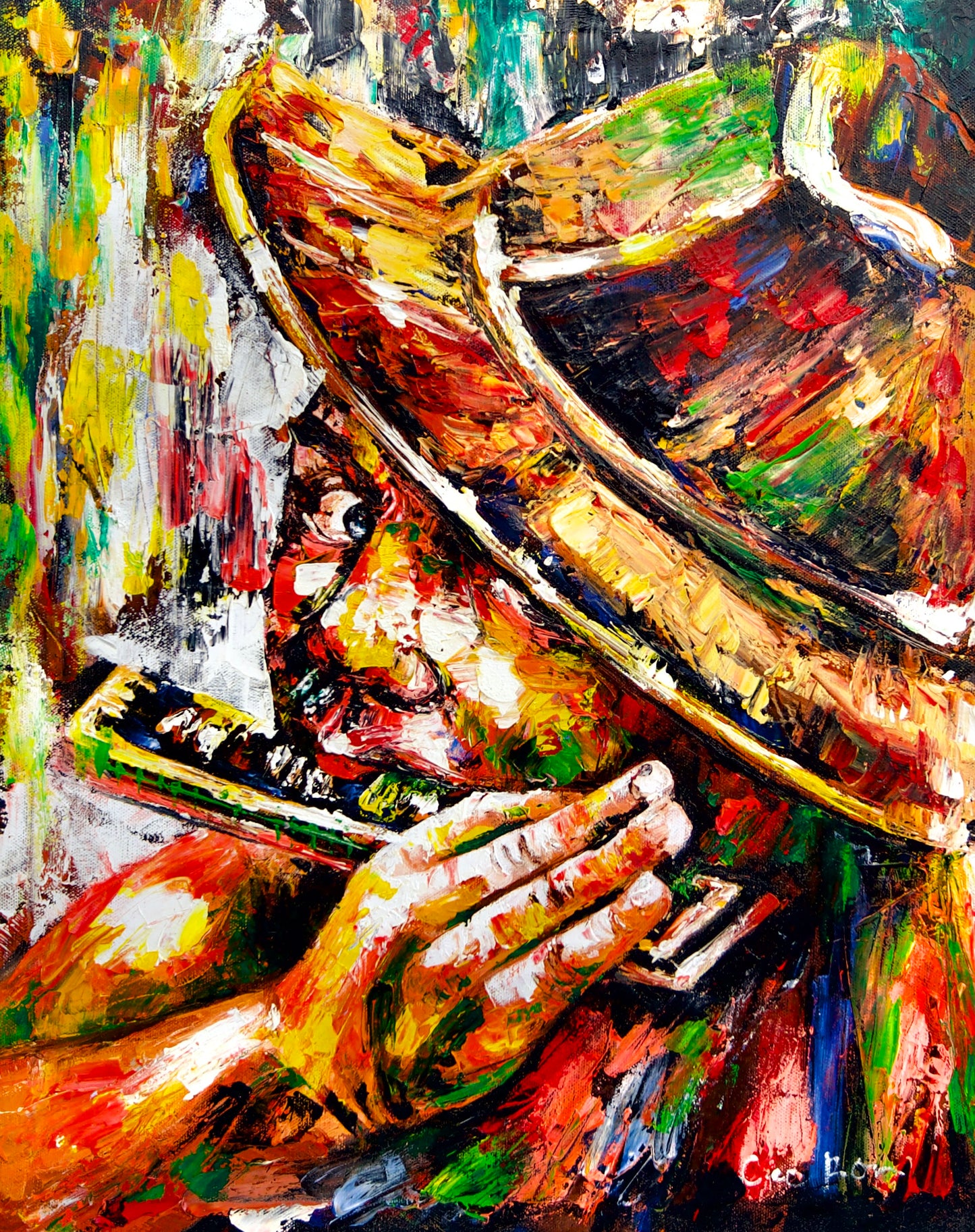 The Harmonica Player - Cee | 40 x 50 cm