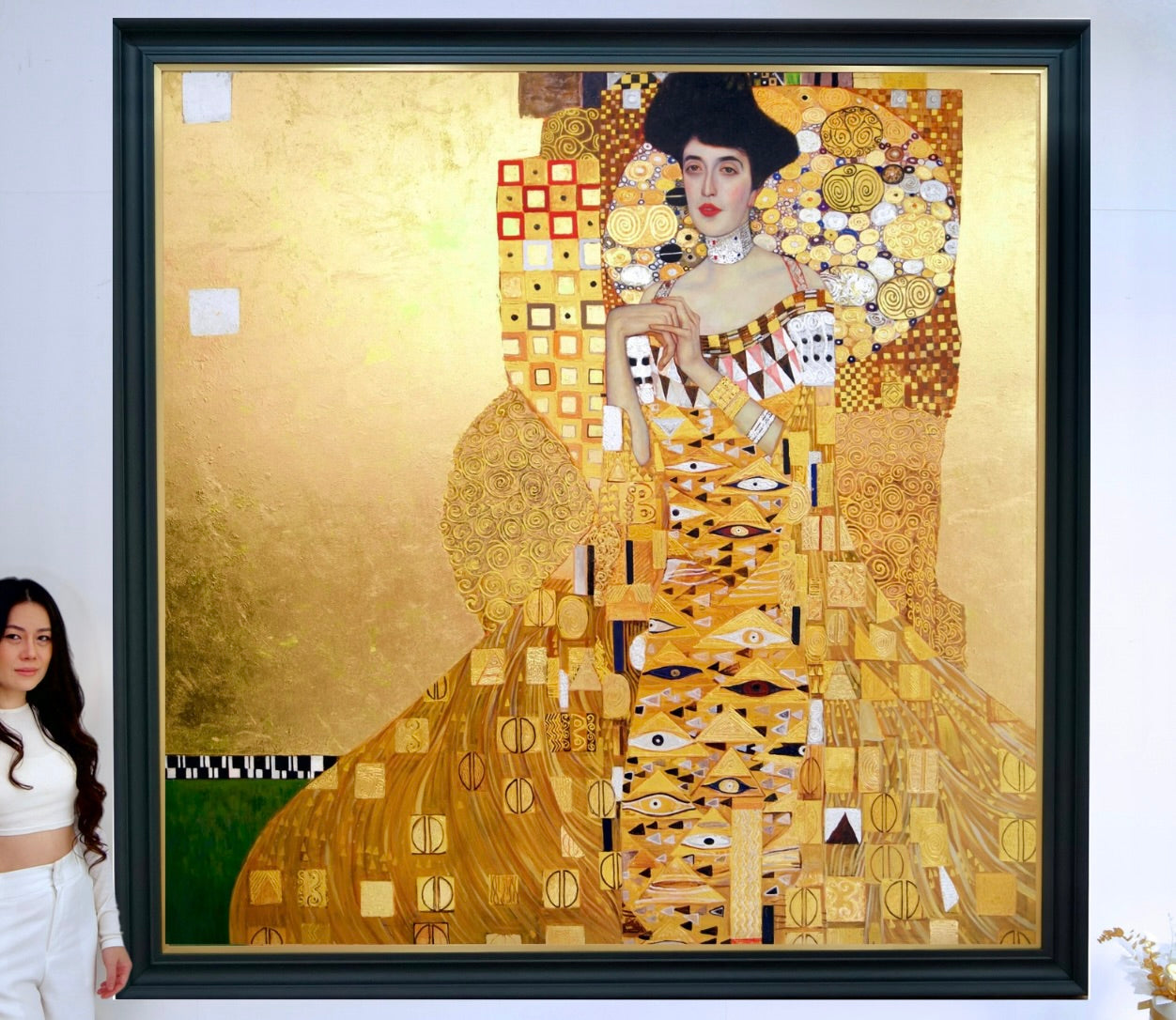 Portrait of Adele Bloch-Bauer – A Reimagined Gustav Klimt Masterpiece by Master Apollon | 200 x 200 cm