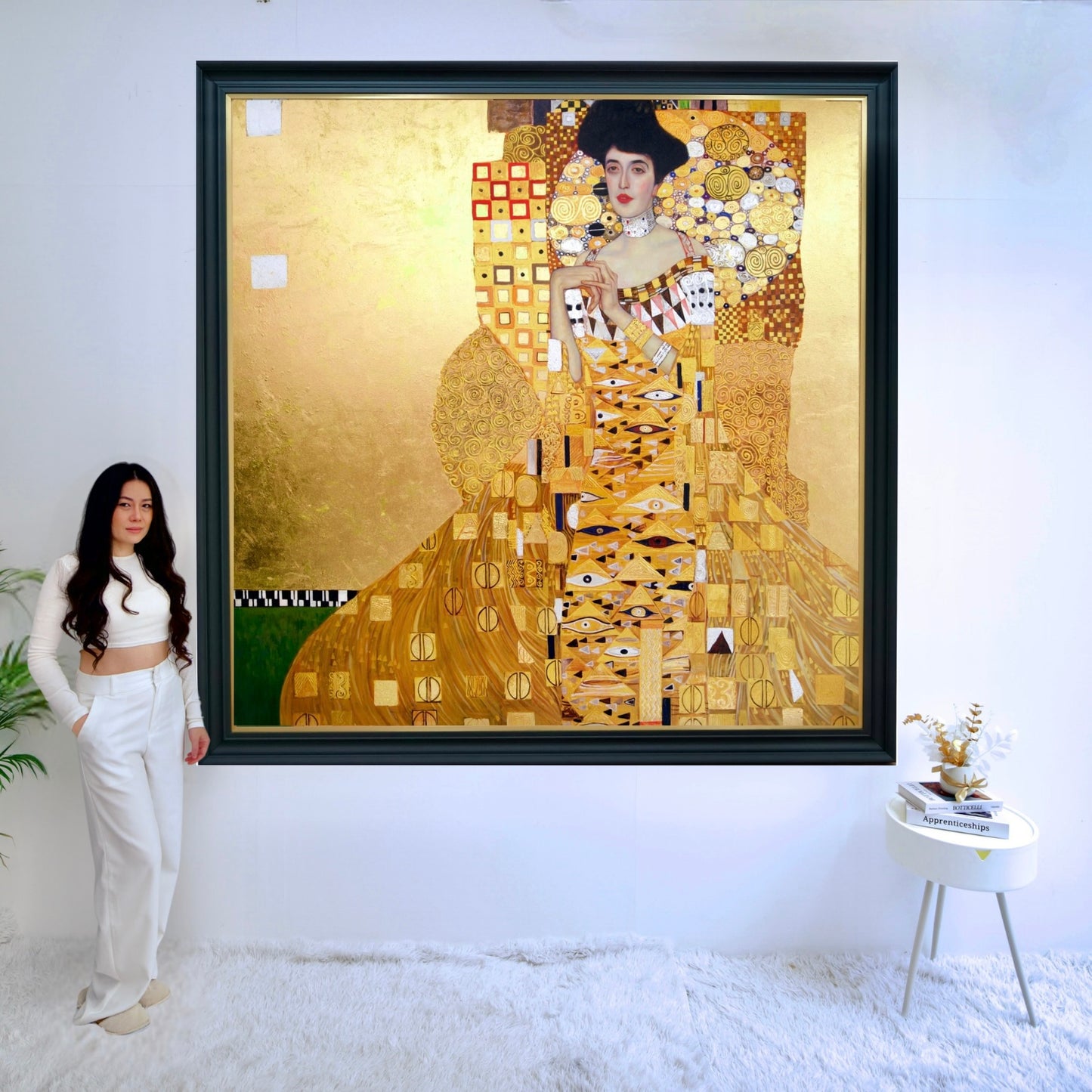 Portrait of Adele Bloch-Bauer – A Reimagined Gustav Klimt Masterpiece by Master Apollon | 200 x 200 cm